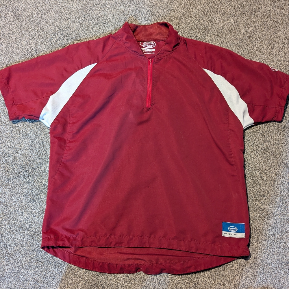 Maroon and White Men's Shirt